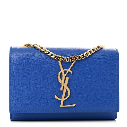 Saint Laurent Grain De Poudre Small Classic Monogram Kate Satchel Royal Blue 1 of 12