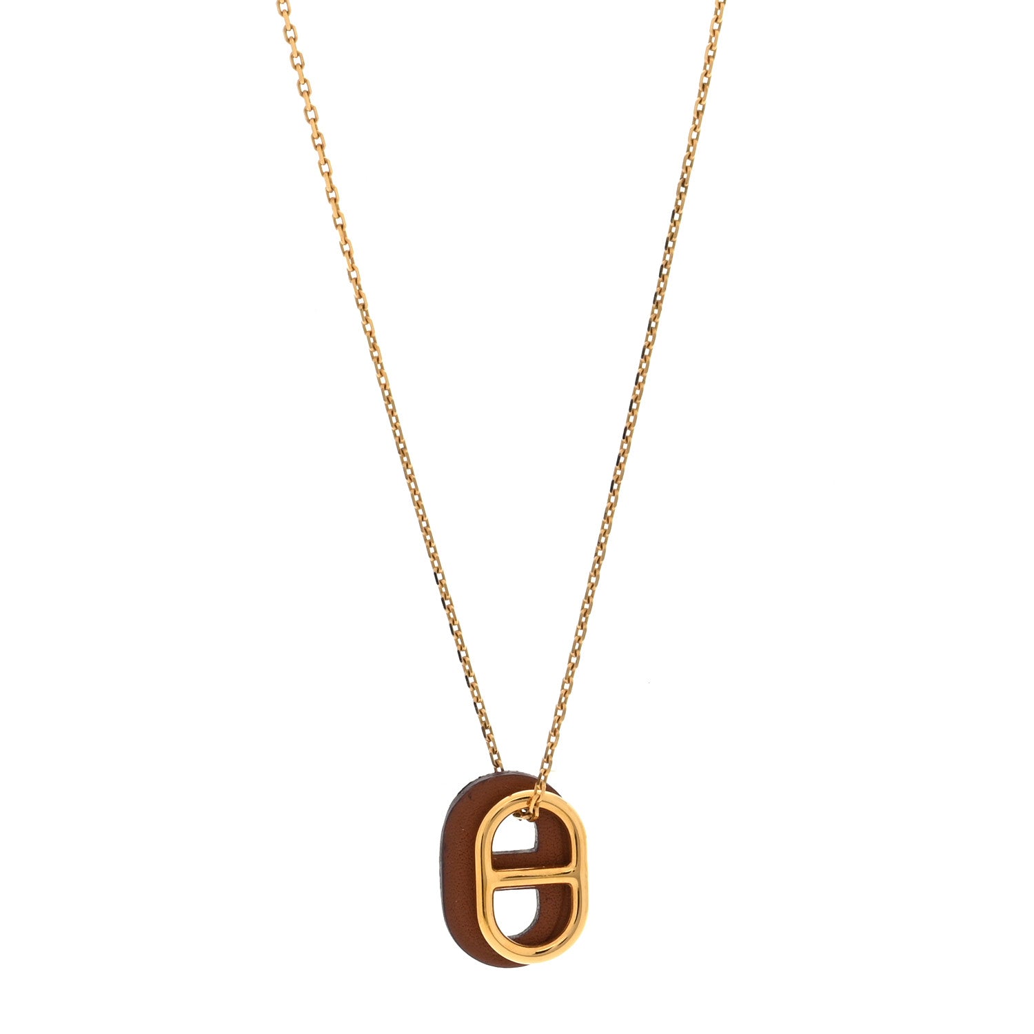 Hermes Swift O'Maillon Pendant Necklace Gold 3 of 6
