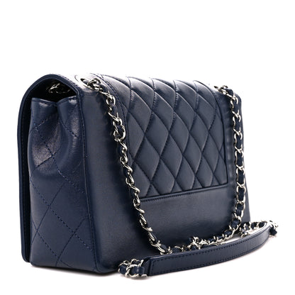 Chanel Sheepskin Quilted Vintage Mademoiselle Flap Dark Navy 3 of 13