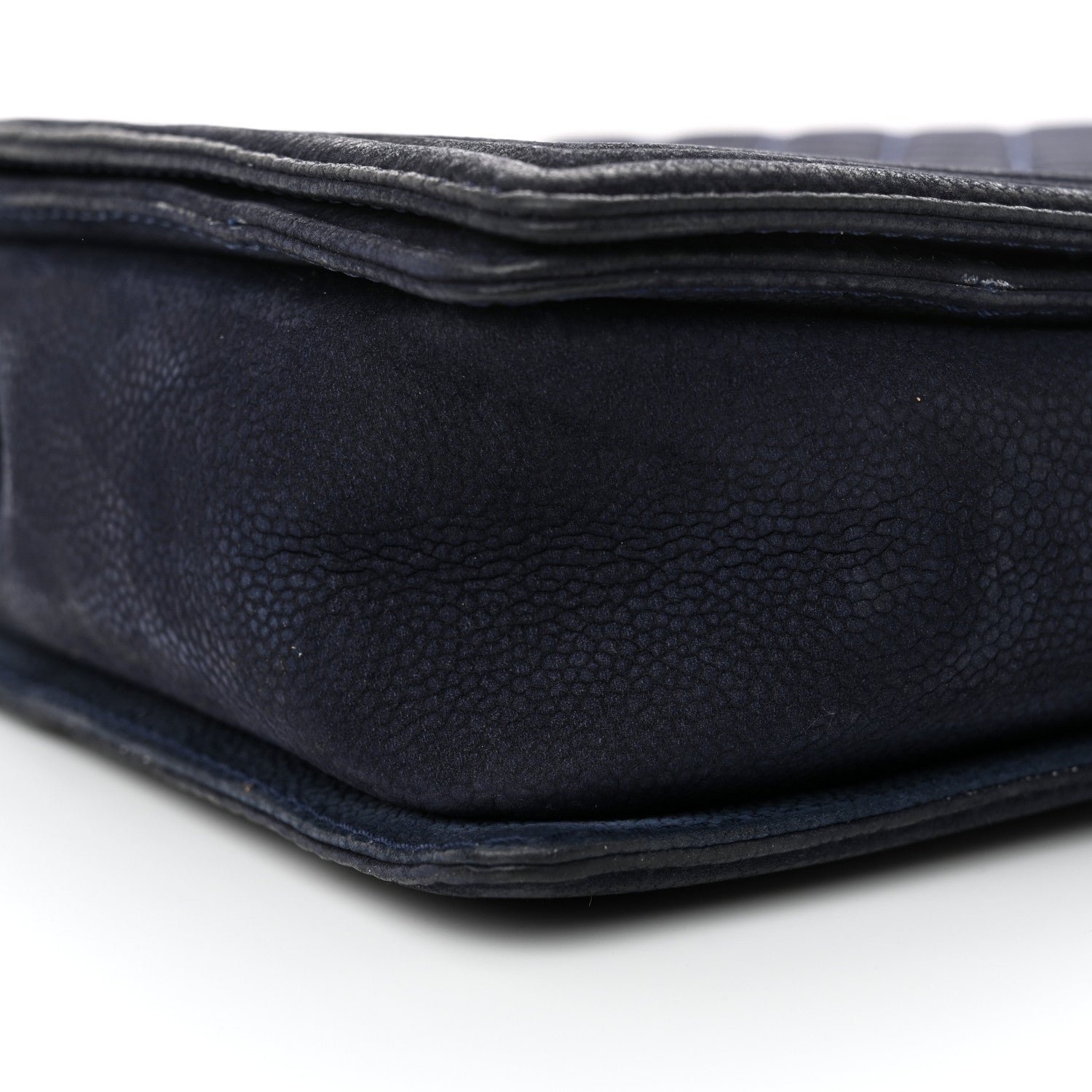 Chanel Iridescent Caviar Quilted Large Boy Flap Navy Blue 10 of 16
