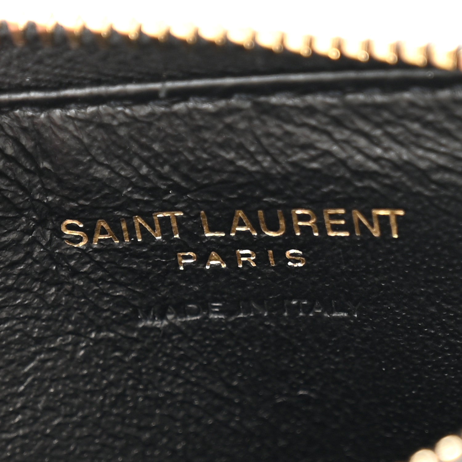 Saint Laurent Grain De Poudre Matelasse Chevron Monogram Fragments Zippered Card Case Black 6 of 10