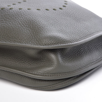 Hermes Taurillon Clemence Amazone Evelyne III TGM Vert De Gris 6 of 10