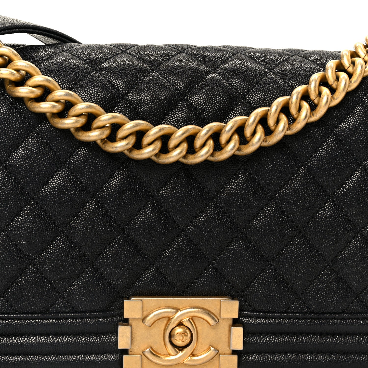 Chanel Caviar Quilted Medium Boy Flap Navy 8 of 10