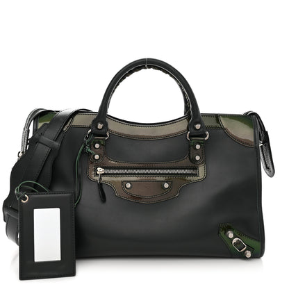 Balenciaga Smooth Calfskin Metallic Patent Giant 12 Silver Hardware City Vert Poker Fonce 2 of 15