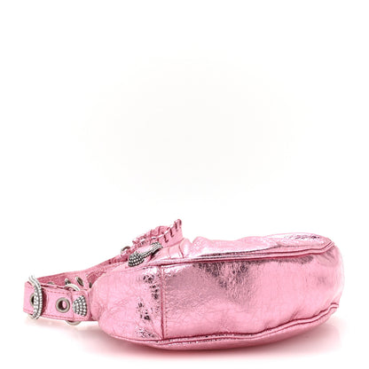 Balenciaga Metallic Agneau Arena Crystal Le Cagole Shoulder Bag XS Met Pink 5 of 11