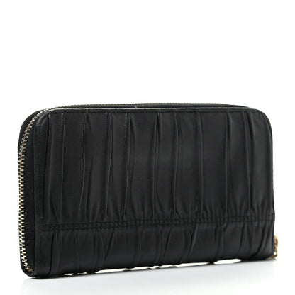 Prada Nappa Gaufre Zip Around Wallet Black 3 of 8