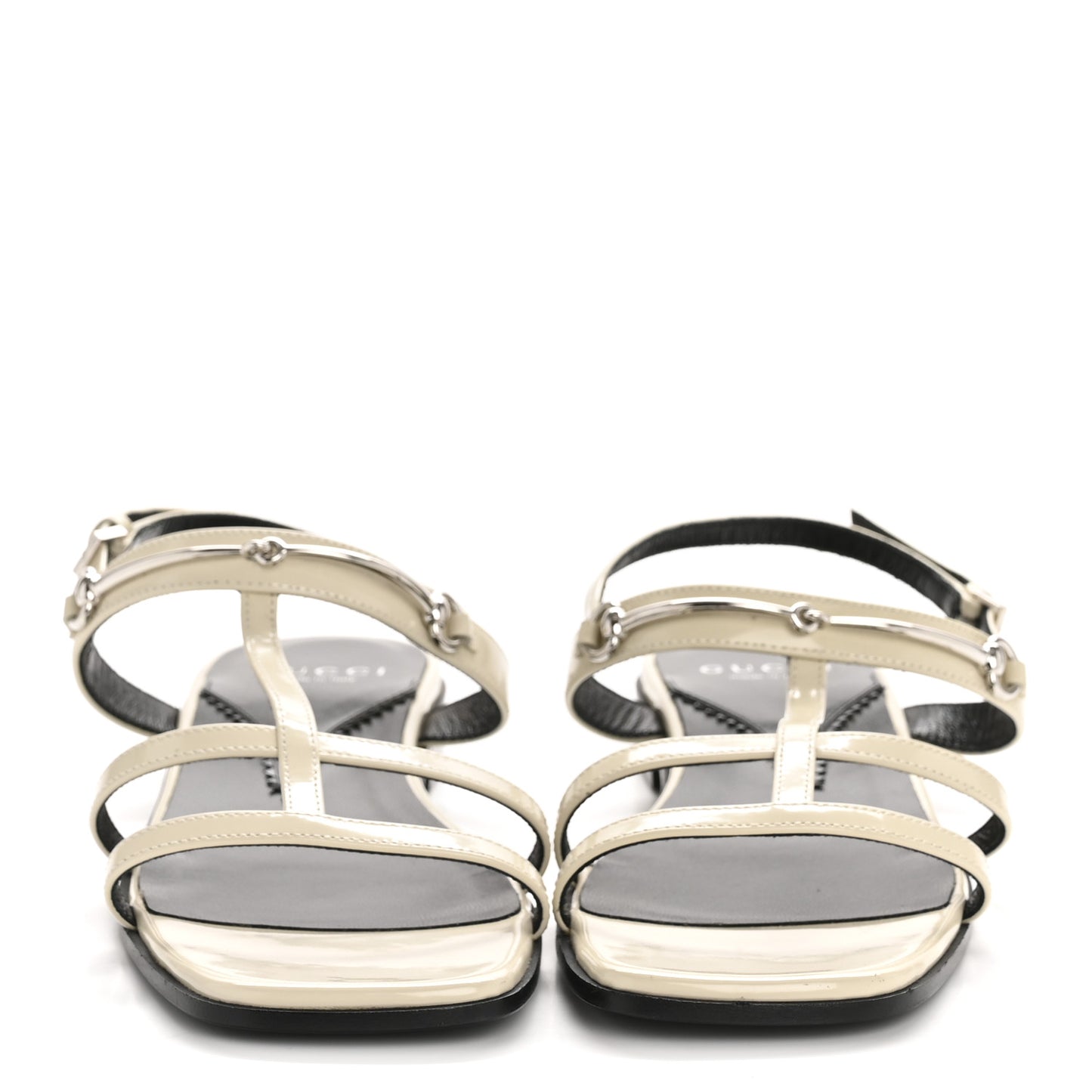 Calfskin Horsebit Divine Slingback Sandals 37.5 Mystic White