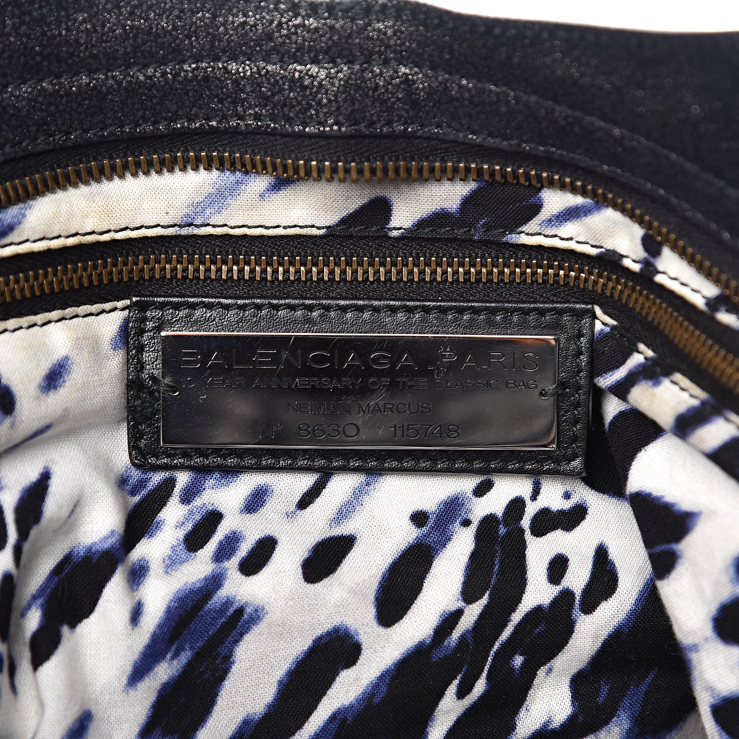 Balenciaga Metallic Craquele Classic Hardware City Black 6 of 14