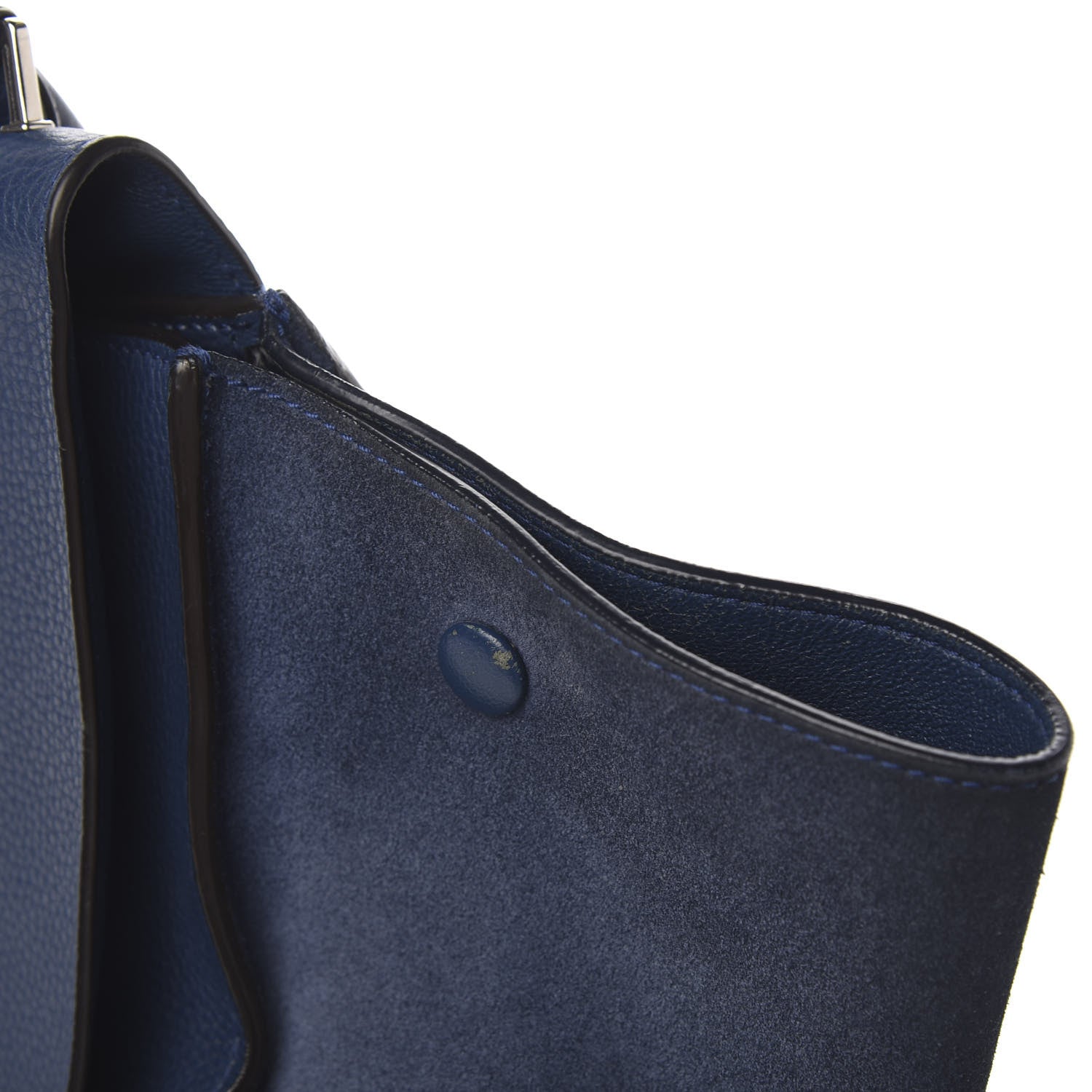 Celine Drummed Calfskin Suede Large Trapeze Navy 7 of 14