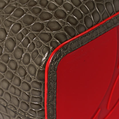 Christian Louboutin Crocodile Embossed Calfskin Spiked Small Cabarock Shopper Tote Silex 8 of 12