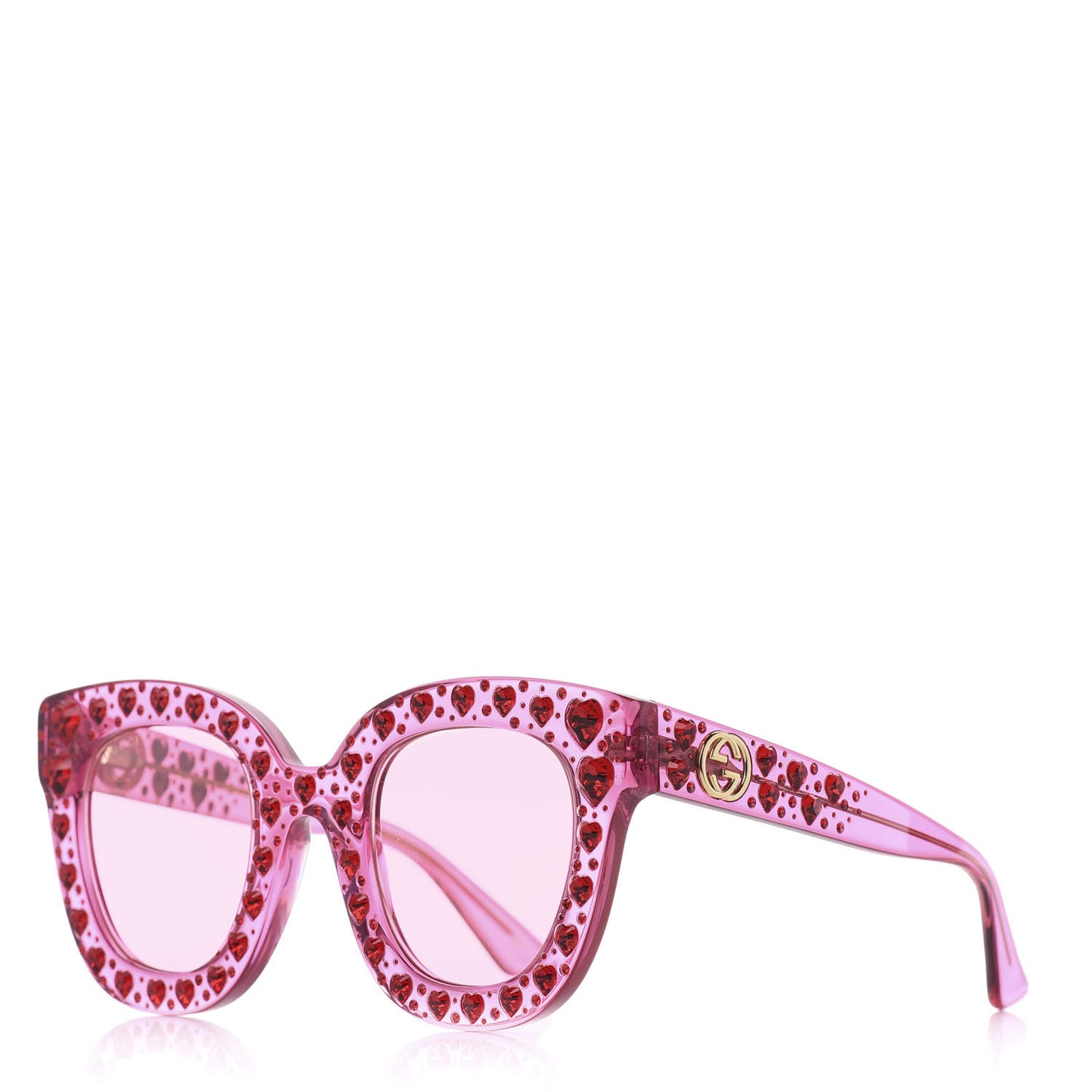 Acetate Crystal Heart GG0116S Sunglasses Fuchsia