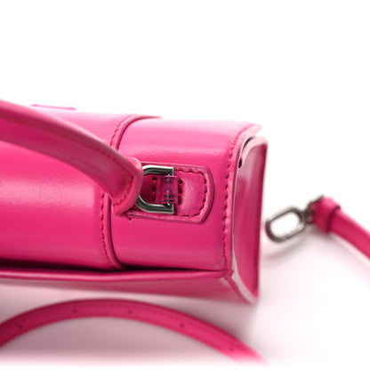 Balenciaga Shiny Box Calfskin Tonal B Hourglass Top Handle Bag XS Fuchsia 9 of 9