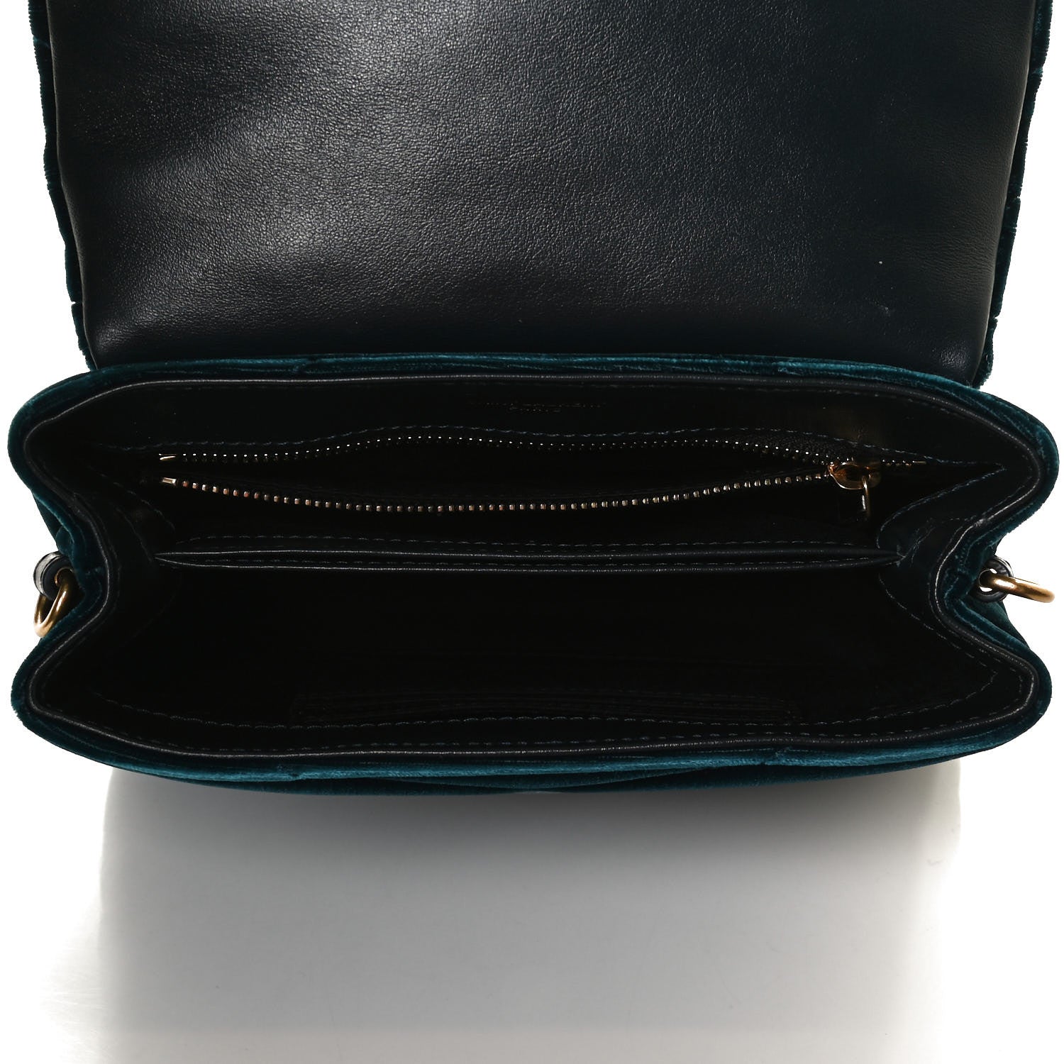 Saint Laurent Velvet Y Quilted Monogram Toy Loulou Crossbody Bag Dark Ottanio 8 of 31