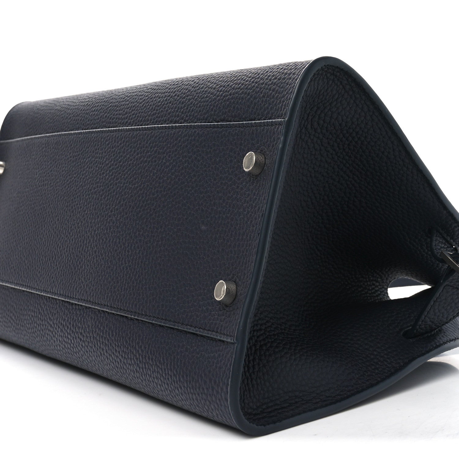 The Row Matte Grained Calfskin Margaux Shoulder 12 Dark Navy 9 of 9