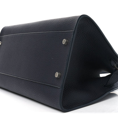 The Row Matte Grained Calfskin Margaux Shoulder 12 Dark Navy 9 of 9