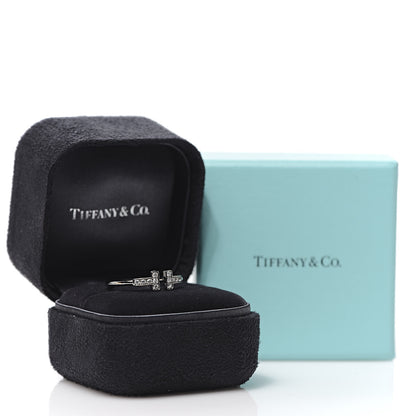 Tiffany 18K White Gold Diamond T Wire Ring 57 8 5 of 5