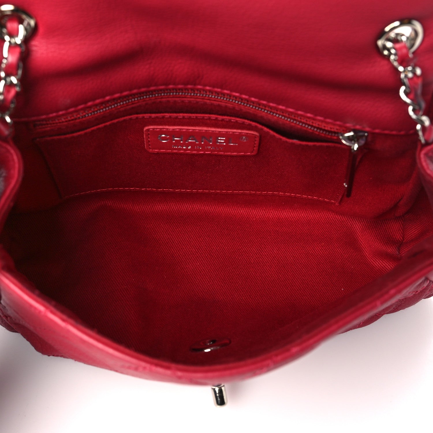 Chanel Calfskin Quilted CC Curvy Flap Red 5 of 13