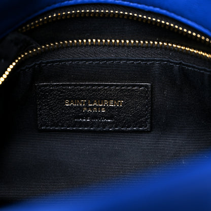 Saint Laurent Lambskin Quilted Small Loulou Puffer Monogram Chain Satchel Majorele Blue 7 of 15