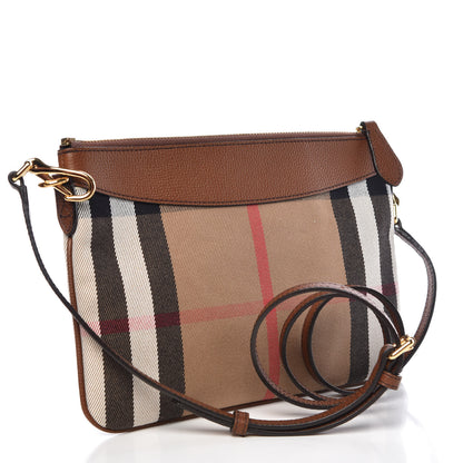 Burberry House Check Derby Peyton Crossbody Clutch Bag Tan 4 of 12