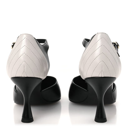 Chanel Lambskin Mary Jane Pumps 36.5 Black White 6 of 11