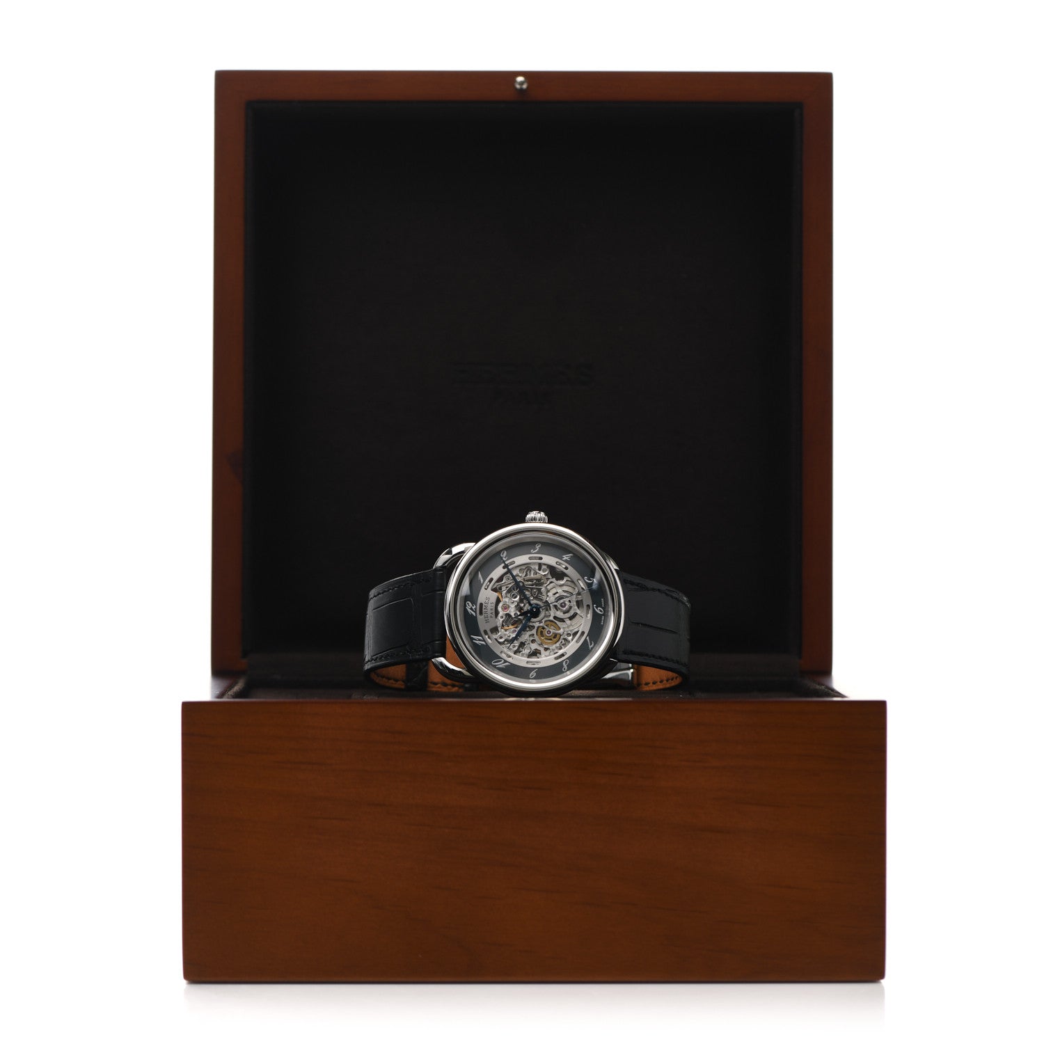 Hermes Stainless Steel Alligator 41mm Arceau Squelette Automatic Watch Noir 10 of 10