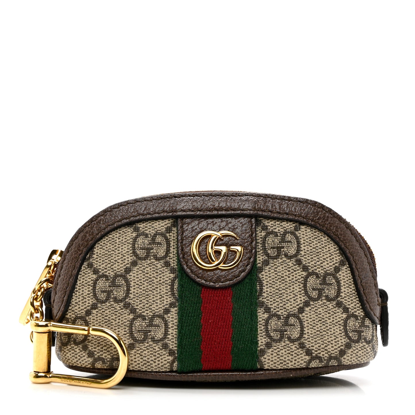 GG Supreme Monogram Web Ophidia Dome Key Pouch Beige New Acero
