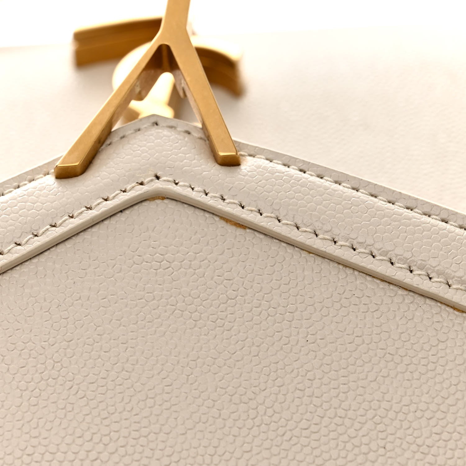 Saint Laurent Grain de Poudre Medium Classic Monogram Cassandra Top Handle Crema Soft Rouge Legion 10 of 10