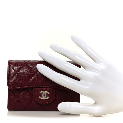 Chanel Caviar Quilted Flap Card Holder Wallet Burgundy 2 of 10
