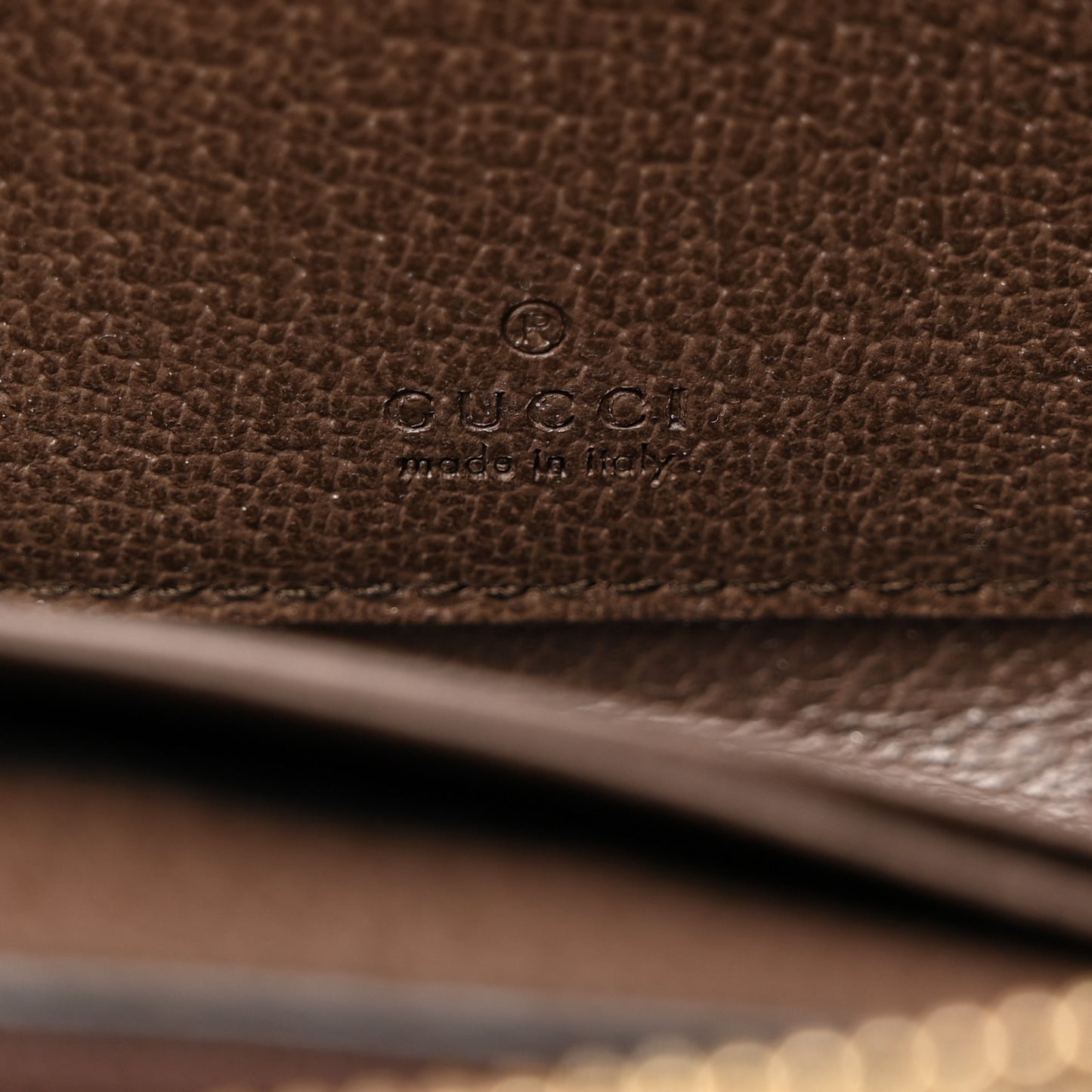 GG Supreme Monogram Textured Dollar Calfskin Web Ophidia Zip Around Card Case Wallet Beige Ebony New Acero