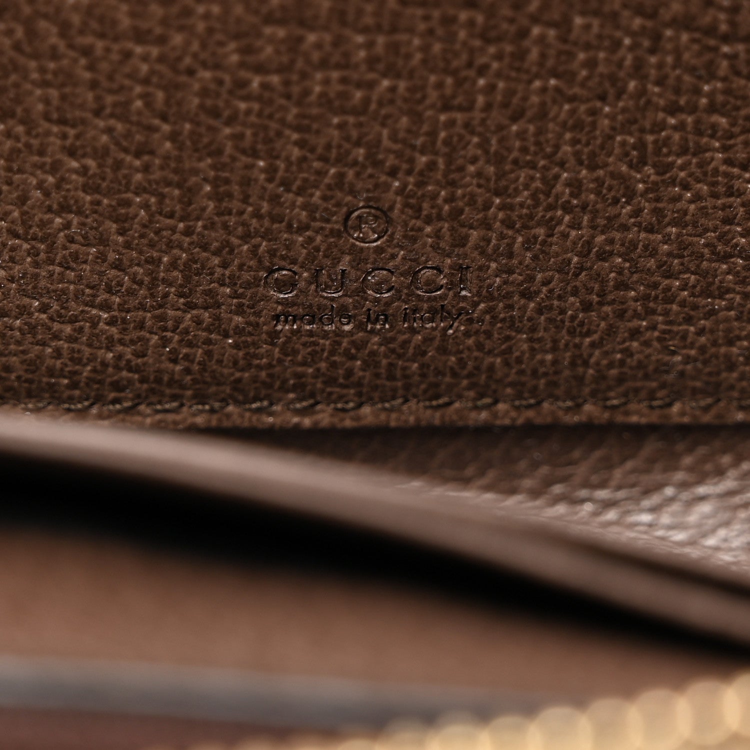 Gucci GG Supreme Monogram Textured Dollar Calfskin Web Ophidia Zip Around Card Case Wallet Beige Ebony New Acero 6 of 7