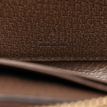 Gucci GG Supreme Monogram Textured Dollar Calfskin Web Ophidia Zip Around Card Case Wallet Beige Ebony New Acero 6 of 7