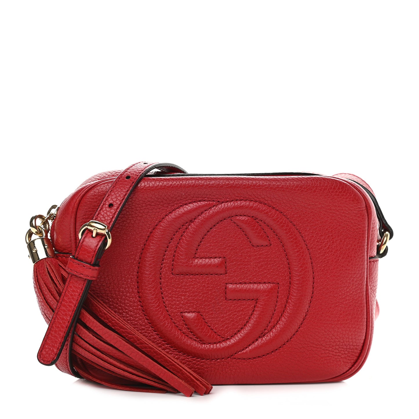 Pebbled Calfskin Small Soho Disco Bag Tabasco Red