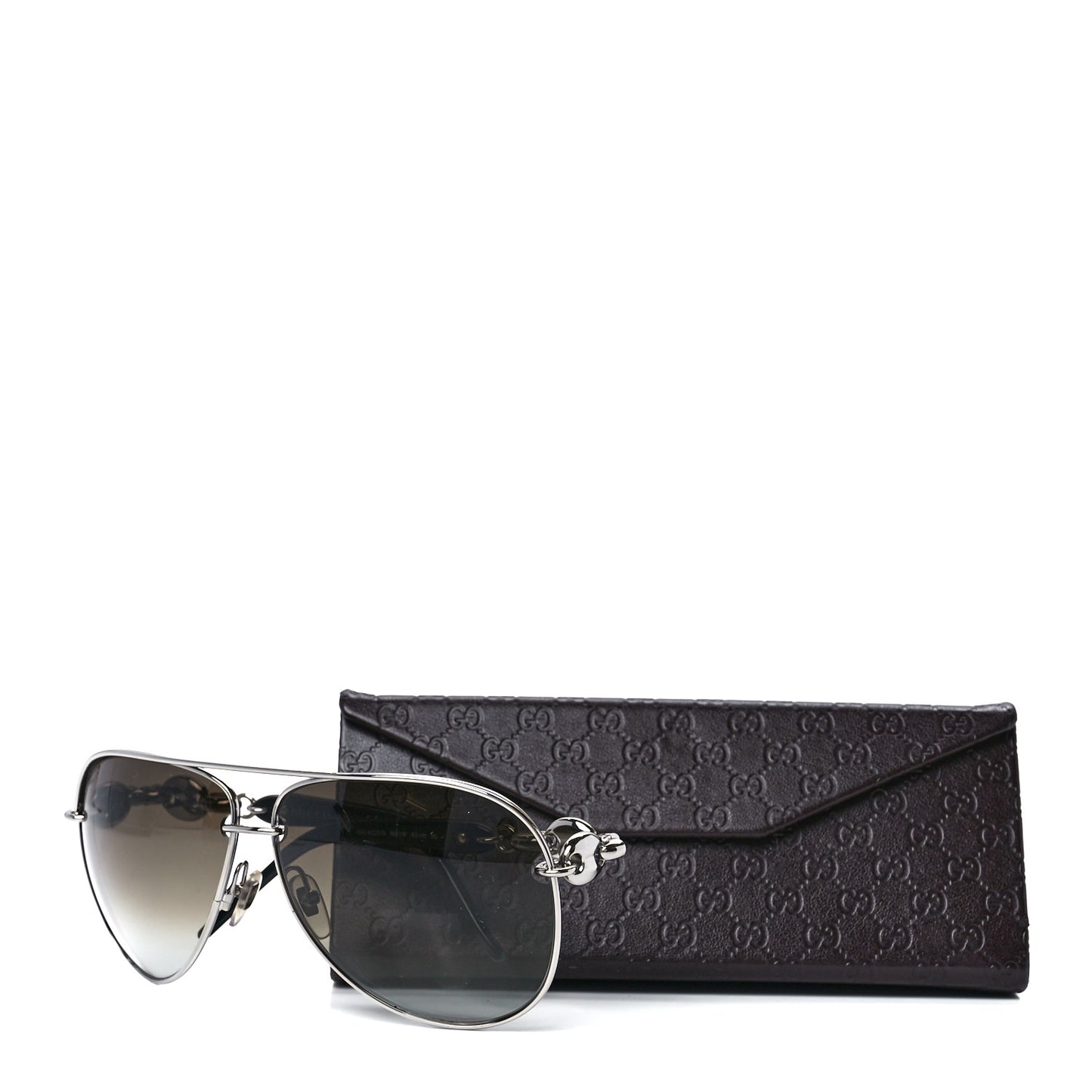 Marina Chain Aviator Sunglasses GG 4225/S Silver Black