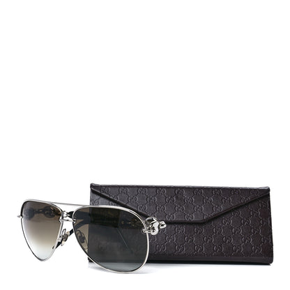 Gucci Marina Chain Aviator Sunglasses GG 4225/S Silver Black 8 of 8