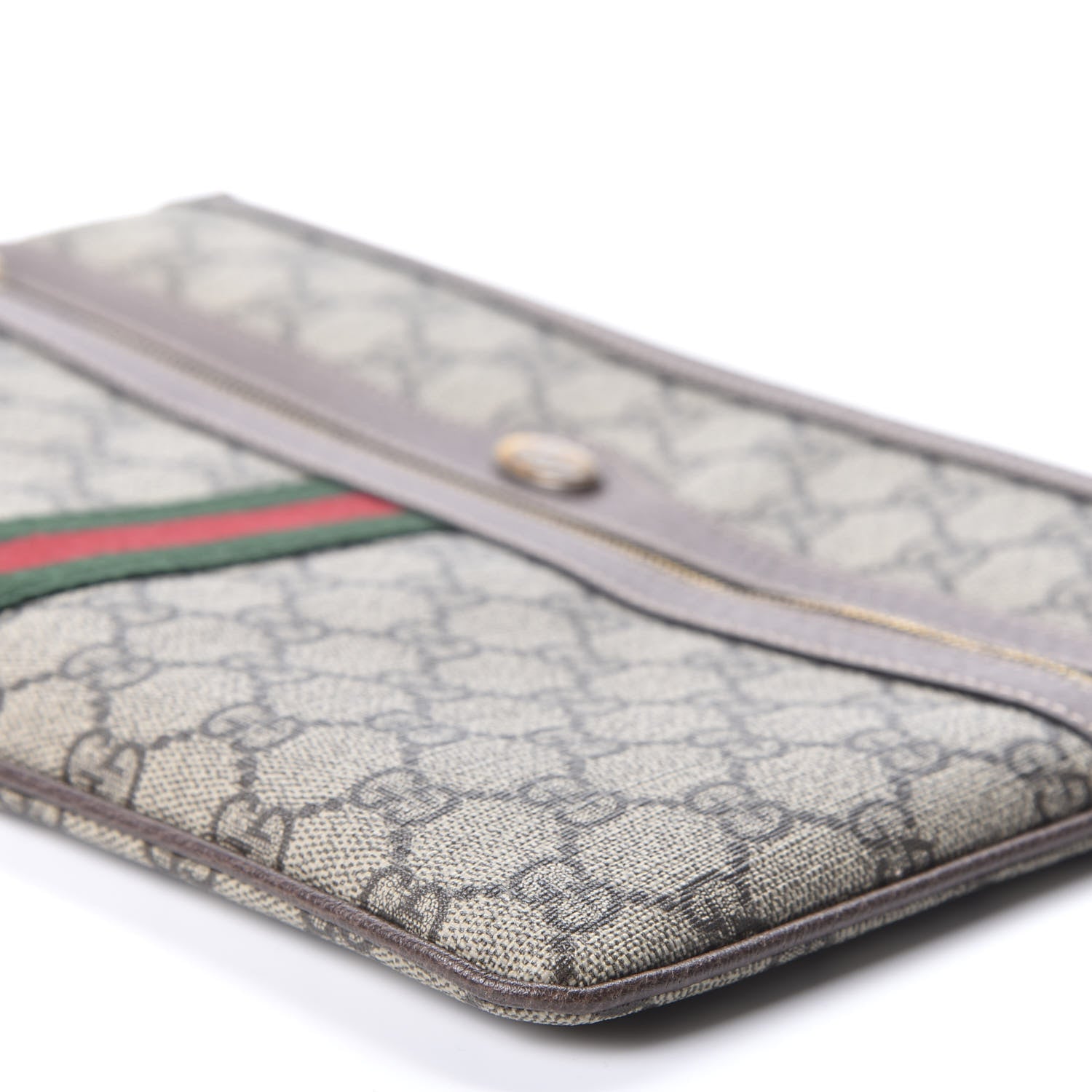 Gucci GG Supreme Monogram Large Ophidia Pouch Clutch Brown 8 of 10