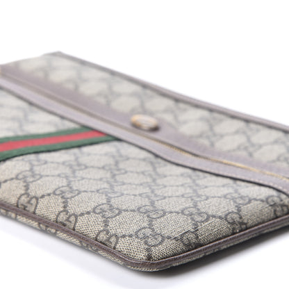Gucci GG Supreme Monogram Large Ophidia Pouch Clutch Brown 8 of 10