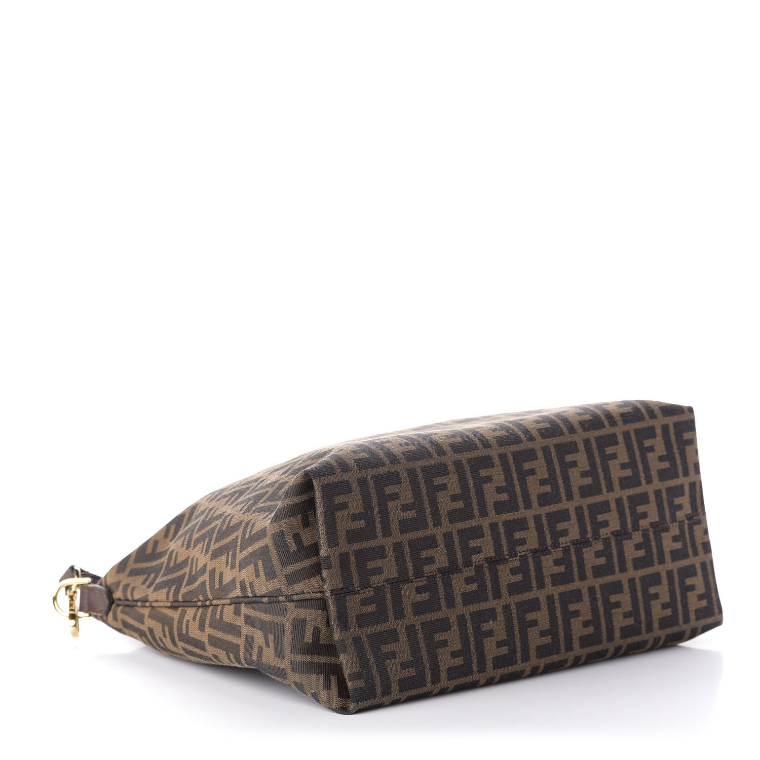 Fendi Zucca Vitello Artic Small Clasp Top Hobo Bag Tobacco Castagna 4 of 10