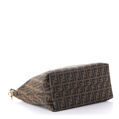 Fendi Zucca Vitello Artic Small Clasp Top Hobo Bag Tobacco Castagna 4 of 10