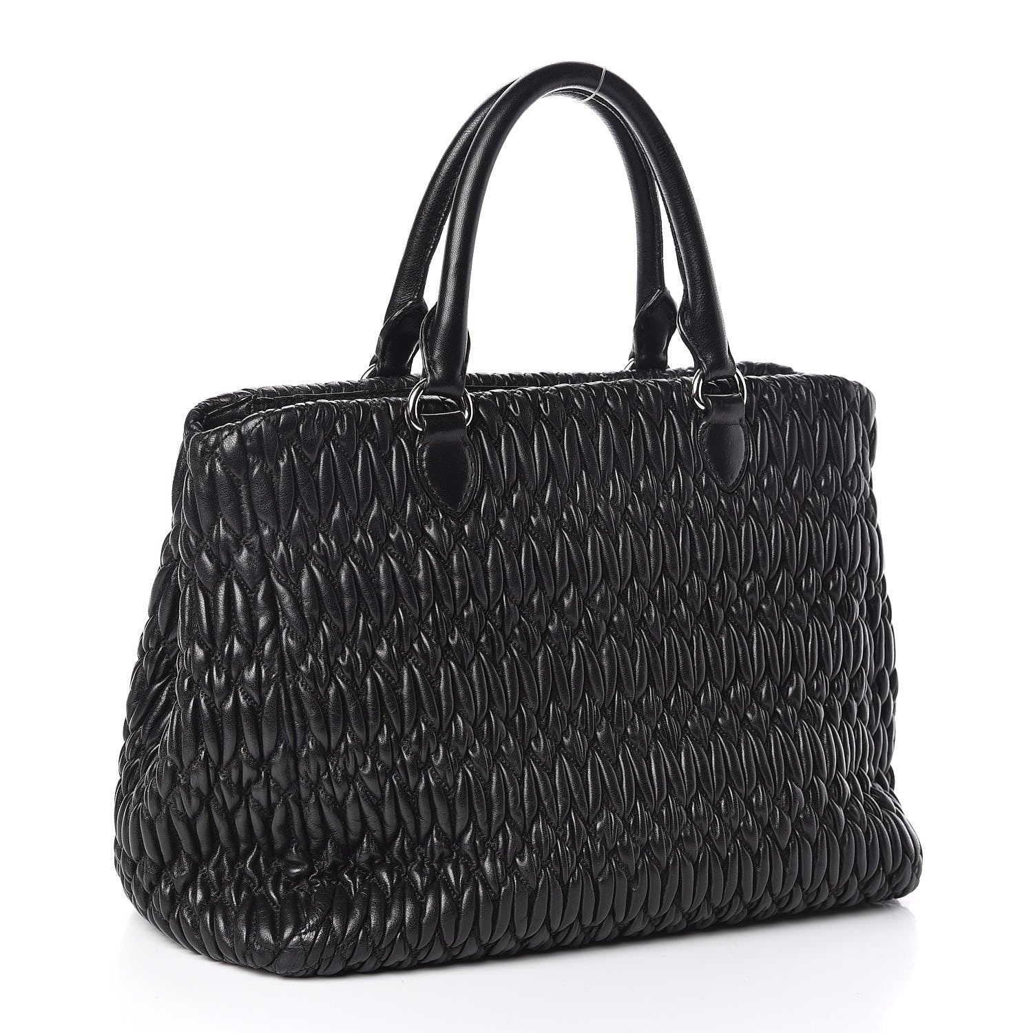 Miu Miu Nappa Matelasse Tote Black 3 of 12