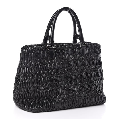 Miu Miu Nappa Matelasse Tote Black 3 of 12