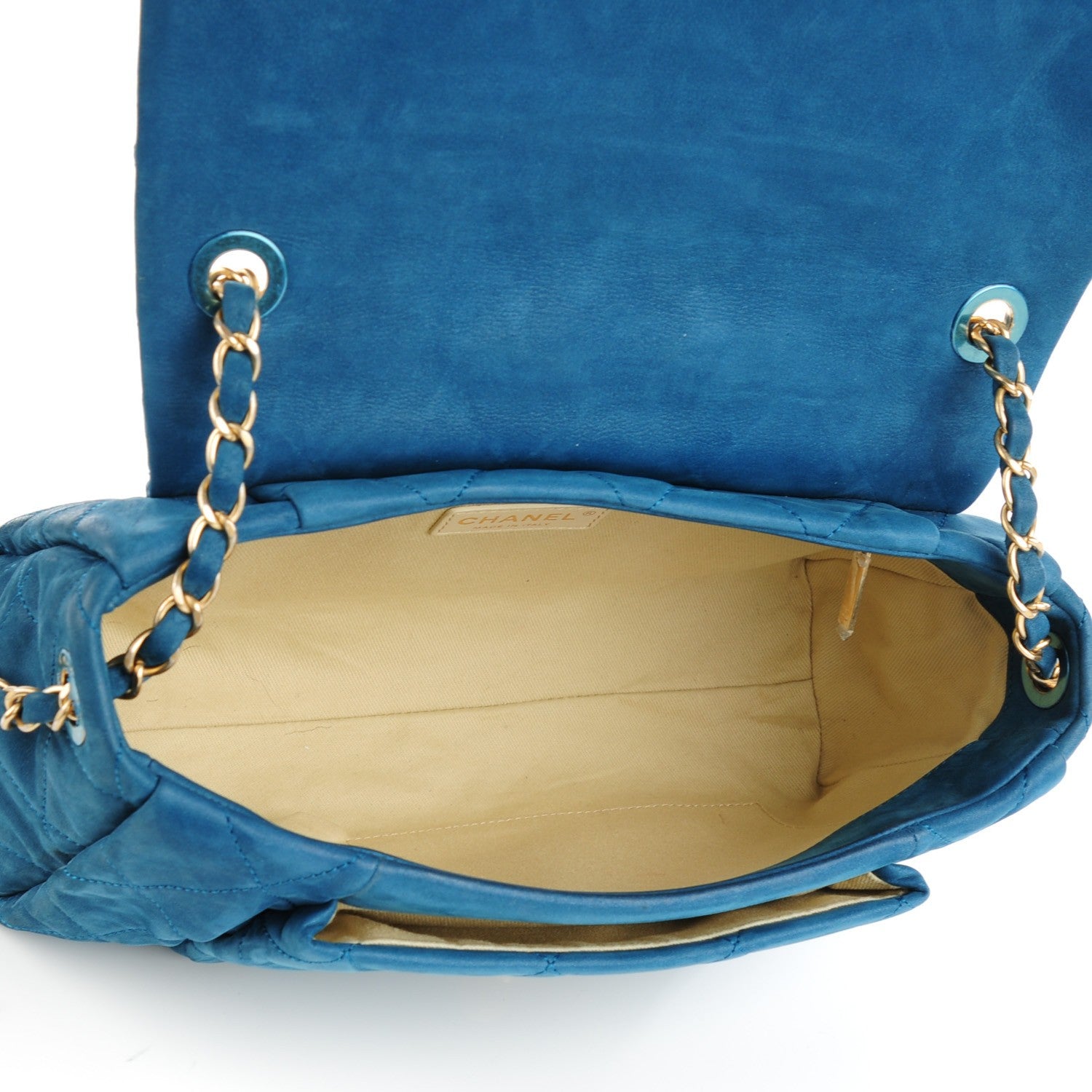 Chanel Iridescent Calfskin Large Chic Quilt Flap Blue 5 of 8