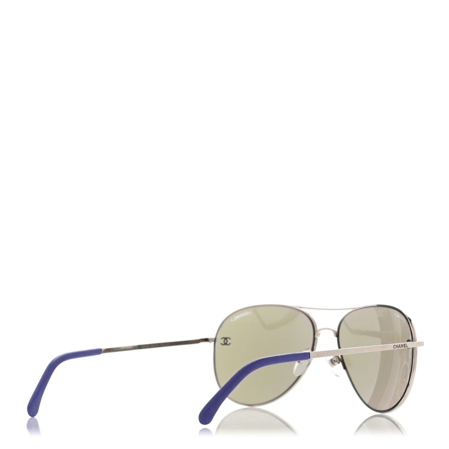 Chanel Polarized CC Aviator Sunglasses 4189-T-Q Purple 4 of 8