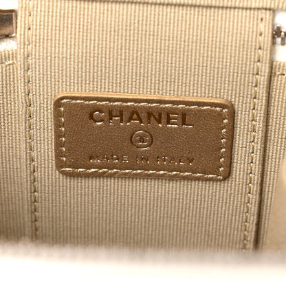 Chanel Lambskin Quilted Pearl Crush Mini Vanity Case With Chain White 6 of 11