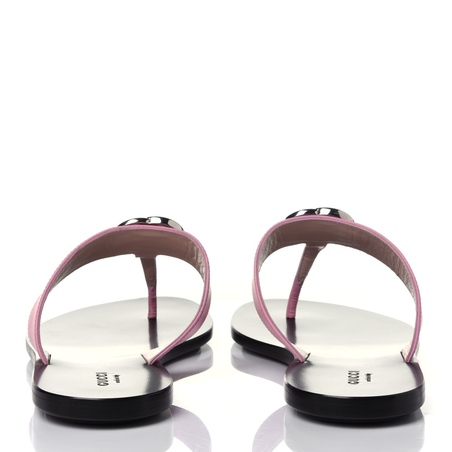Calfskin GG Marmont Thong Sandals 38.5 Wild Rose