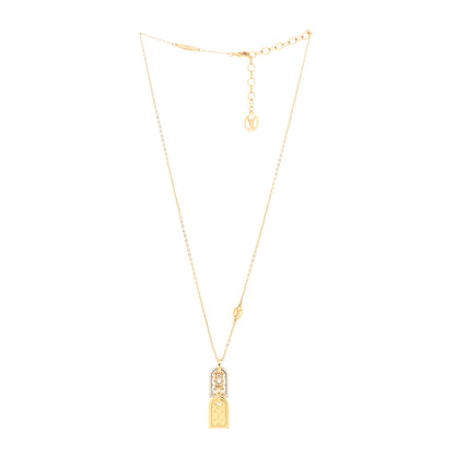 Louis Vuitton Nanogram Name Tag Necklace Gold 2 of 4