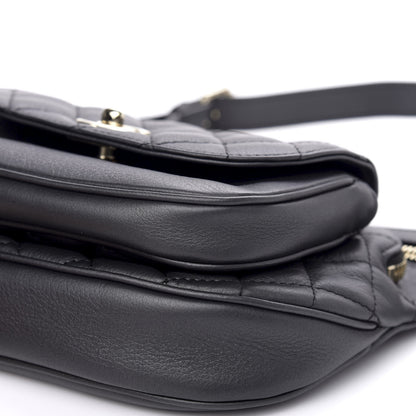Chanel Calfskin Flap Chain Waist Bag Black 9 of 11