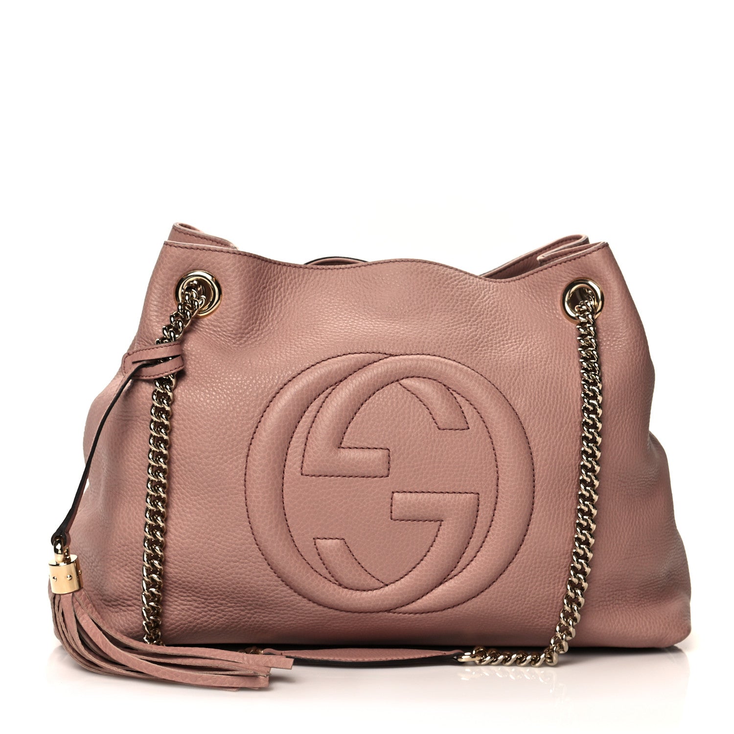 Gucci Pebbled Calfskin Medium Soho Chain Shoulder Bag Dark Cipria 1 of 9