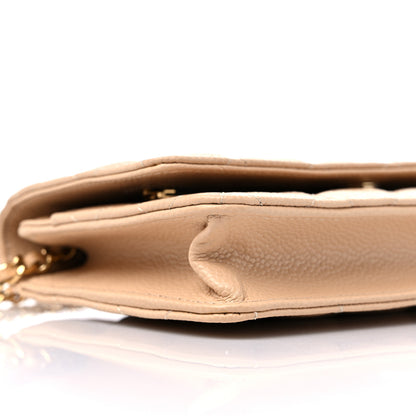 Chanel Caviar Quilted Wallet On Chain WOC Beige 9 of 11