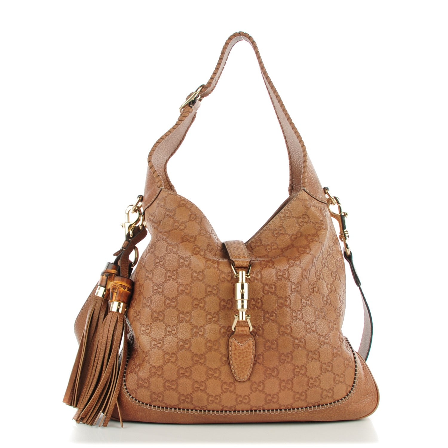 Gucci Guccissima Old Libeccio Medium New Jackie Hobo Old Naturale 1 of 7