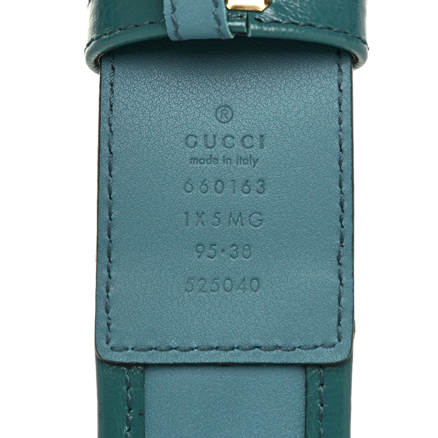 Vintage Effect Calfskin Matelasse Diagonal Enamel Double G 40mm Belt 95 38 Imperial Blue Pavone